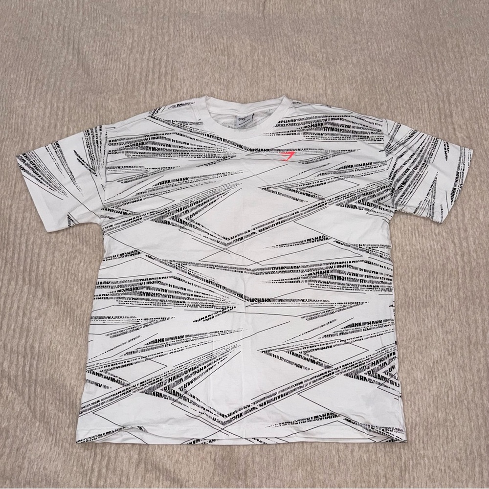 Gymshark White and Black Geometric Women’s Tee